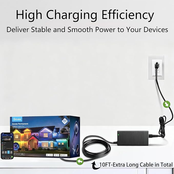 36V 3.5A AC/DC Adapter Compatible with Govee Permanent Outdoor Lights Pro H706C H706A H706B H806 H7039 Controller Control Box Replacement LED Drive Switching Power Supply Cord PSU SOY-3600300US-306A