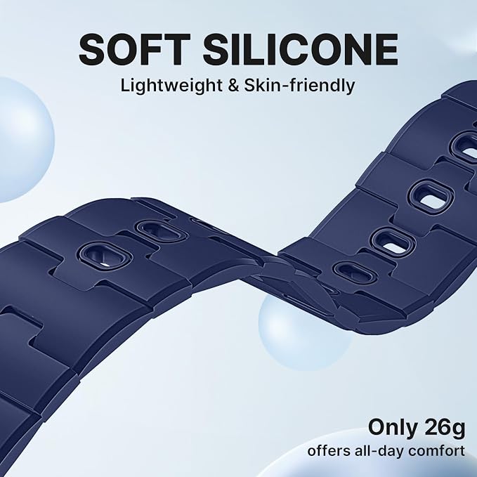 Bandletic Magnetic Silicone Bands Compatible with Google Pixel Watch 4/3 45mm Band for Women and Men, Rugged Soft Sport Strap Replacement Wristband