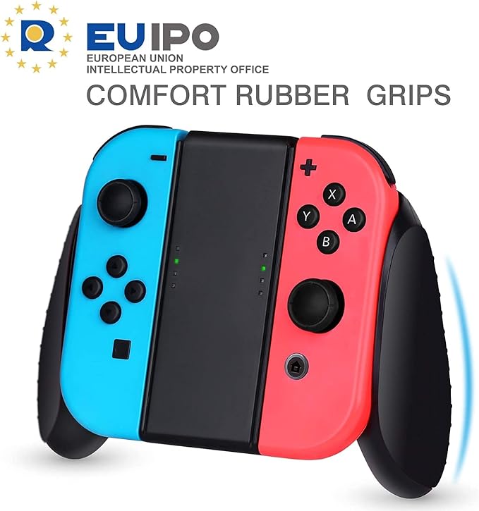 HEYSTOP Grip Compatible with Nintendo Switch/Switch OLED Joy-Con, 3 Pack, Wear Resistant Game Switch Controller Handle Case Kit for Nintendo Switch Joy Con, Black