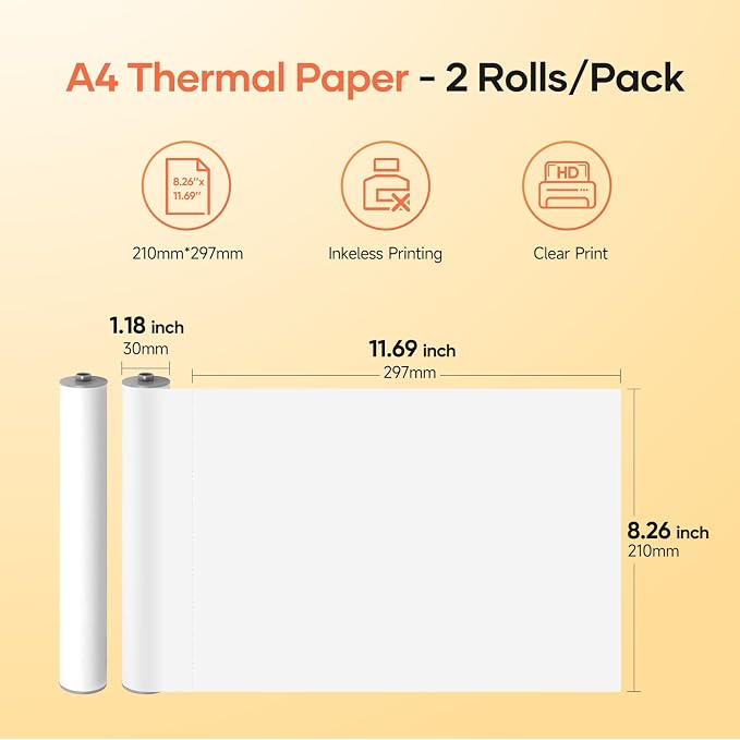 iDPRT MT890 Portable Wireless Printer with 5 Roll Paper
