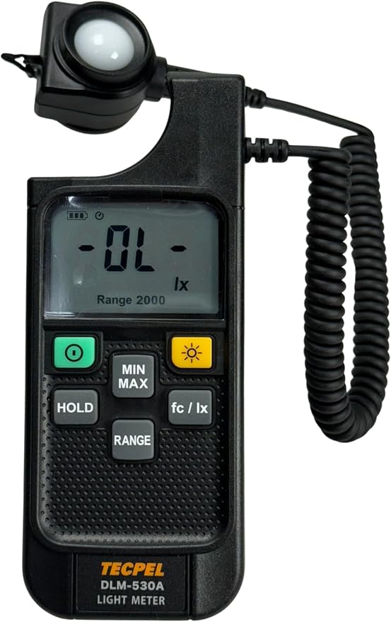 TECPEL DLM-530A Digital Light Meter High-Precision Illuminance Measurement 0.0~19990 Fc / 0.0~199900 Lux