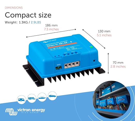 Victron Energy Orion-Tr DC to DC Converter - 48/48-Volt 6 amp 280-Watt | IP43 Protected, for Dual Battery Systems, Isolated