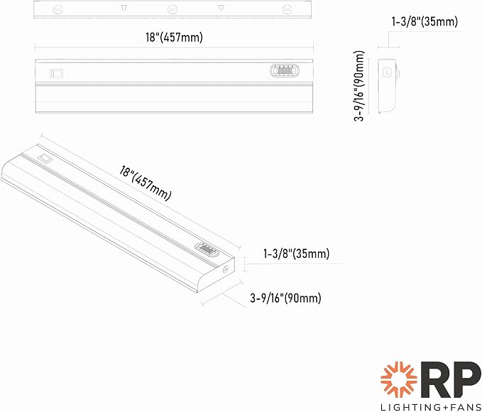 5CCT Selectable Under Cabinets 18" LED Light - White