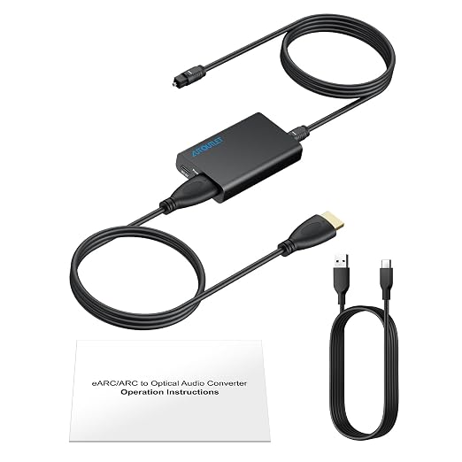 AUTOUTLET HDMI eARC to Optical Audio Adapter - eARC/ARC to Optical Converter for TVs, Soundbars, Home Theaters, and Audio Systems, Support 192KHz Sampling Rate, Dolby 5.1 and DTS 5.1(NO CEC)