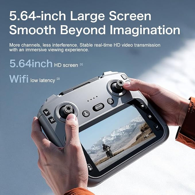 RC Drones with HD Camera for Adults, Brushless Motor Follow Me Foldable FPV RC Quadcopter with Screen Remote Controller, Optical Flow Positioning Headless Mode One Key Takeoff/Landing Lightweight Under 249g Drone Birthday Gifts for Beginners Drones wit...