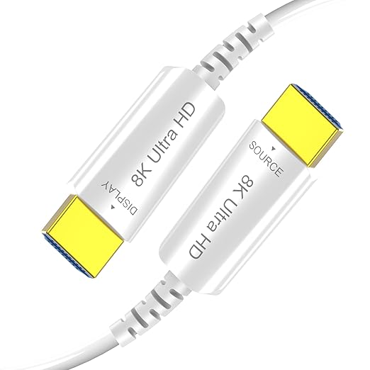 8K Fiber Optic HDMI Cable 30 FT, 8K@60Hz 4K@240Hz, Thin Extra Long HDMI Cable 48Gbps Ultra High Speed, Dynamic HDR, eARC, HDCP 2.2&2.3, 3D, Compatible for PS4/5/Xbox/TV/Laptop/Monitor