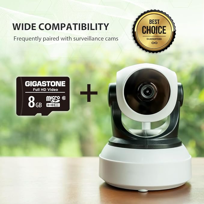 GIGASTONE 8GB 100-Pack Micro SD Card, Full HD Video, Surveillance Security Cam Action Camera Drone, 80MB/s Micro SDHC Class 10