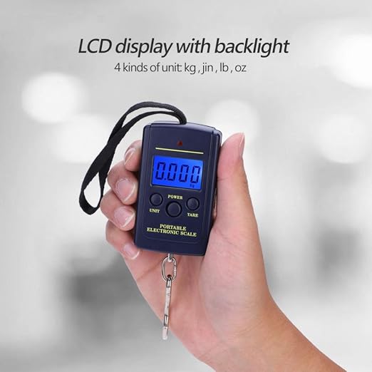 Fishing Scale, Digital Portable Electronic Balance with LCD Display, Hanging Hook Design for Accurate Weight Measurement