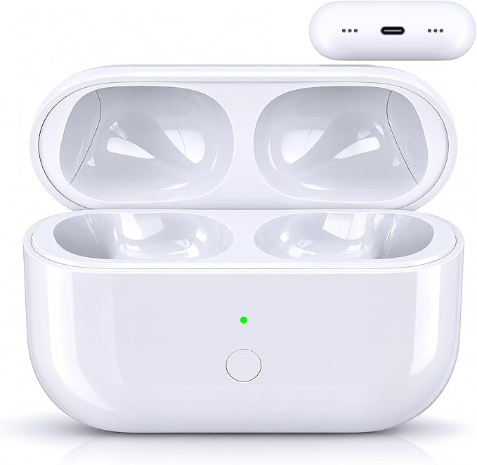 Replacement Charging Case for AirPods Pro, Wireless Charging, Fast Pairing, 660mAh Battery, Lightning Charging Port (Earbuds Not Included) (USB-C Charging Port)