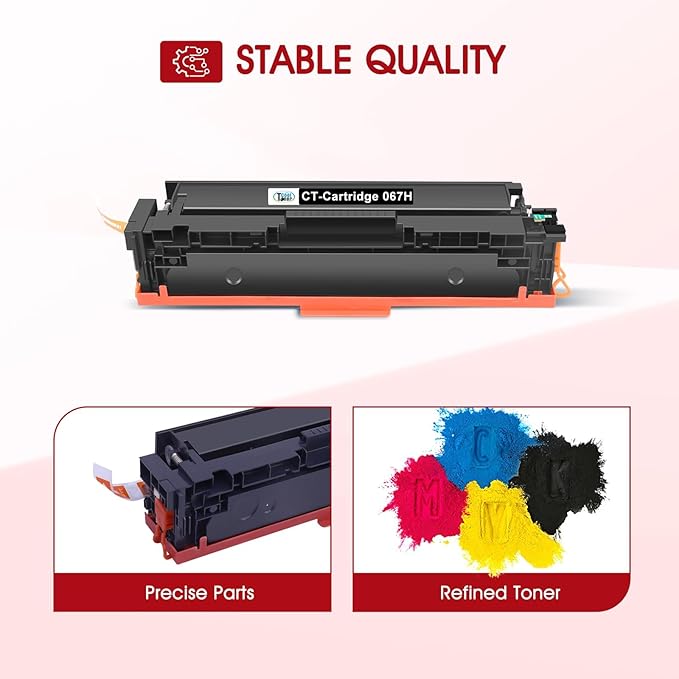 067H 067 Toner Cartridge Set MF654CDW MF656CDW Compatible for Canon 067 067H Color ImageCLASS MF650C LBP632CDW MF655CDW MF653CDW LBP633CDW LBP630C MF652Cdw MF651Cw Printer 4 Pack High Yield Ink