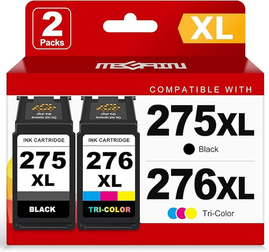 275XL 276XL Ink Cartridges Replacement Cannon PG-275 275 XL and CL-276 276 XL Ink Cartridge Compatible for Canon PIXMA TR4700 TR4720 TS3700 TS3722 TS3500 TS3522 Printers (1 Black ,1 Color Combo Pack )