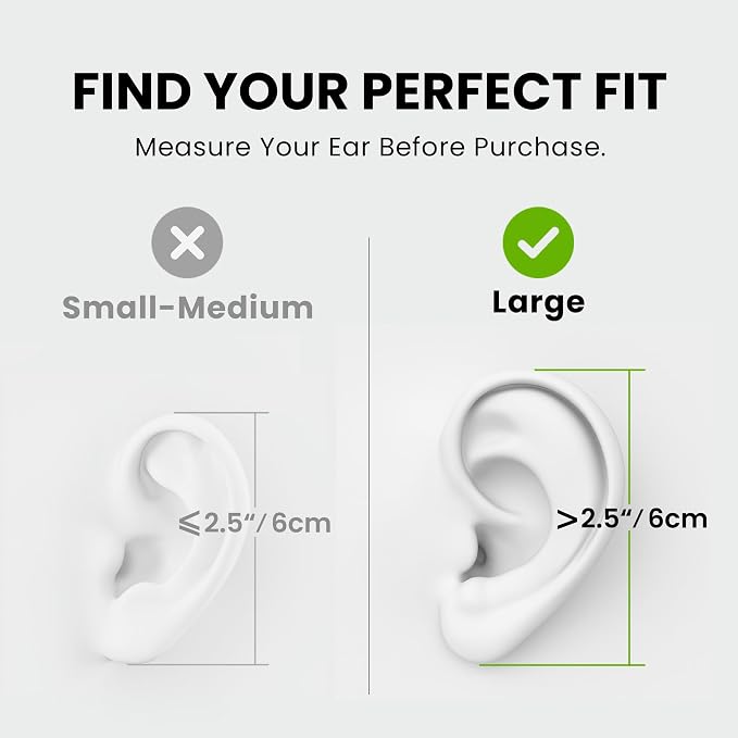 Avantree Resolve –3.5mm AUX Wired Open-Ear Earbuds w/Mic & Over-Ear Hook | Large Size, Compatible with Android Smartphones & Laptops & PC with AUX Jack, Ideal for Office, Outdoor & Home