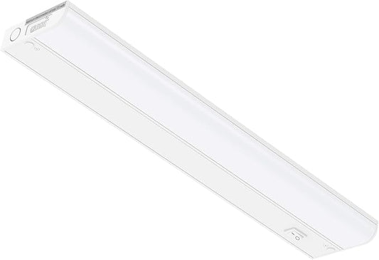 GETINLIGHT 18-inch Hardwired Only LED Under Cabinet Lighting, Daylight White(5000k), Dimmable, Matte White Finished, ETL Listed, IN-0201-12-WH-50