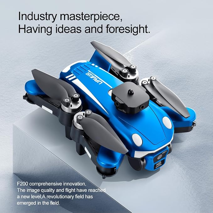 8K HD Triple Lens Drone with Carbon Fiber Frame, 50 Min Flight, 360° Obstacle Avoidance & Brushless Motors | Optical Flow Hover, Headless Mode for Adults