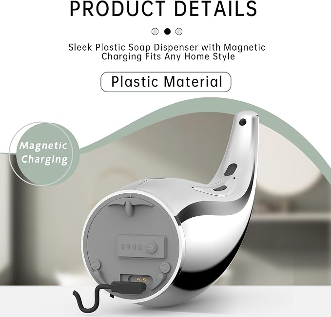 5-in-1 Automatic Soap Dispenser Touchless Set,300ML Hand & Dish Countertop Electric Liquid Rechargeable Dispenser with Sensor,Modern 4 Gear Adjustable Kitchen Auto Soap Pump