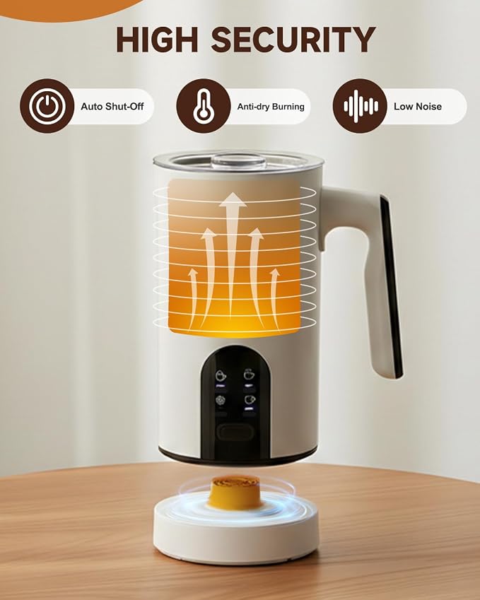 Electric Milk Frother, 4-in-1 Automatic Milk Frother and Steamer 11.8oz/350 ml, Instant Hot and Cold Foam Maker, Milk steamer Warmer Heater Foamer for Coffee, Latte, Cappuccino, Matcha Cream
