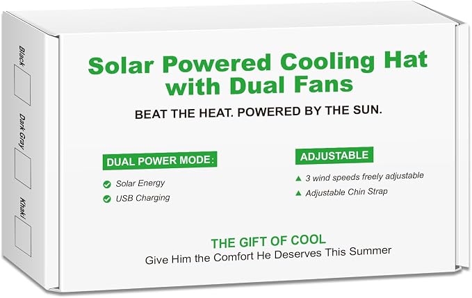 Solar Fan Hat Wide Brim Sun Hat with 2 Solar Fan, Solar Powered & USB Charging Hat Fishing Hat with Fan for Men