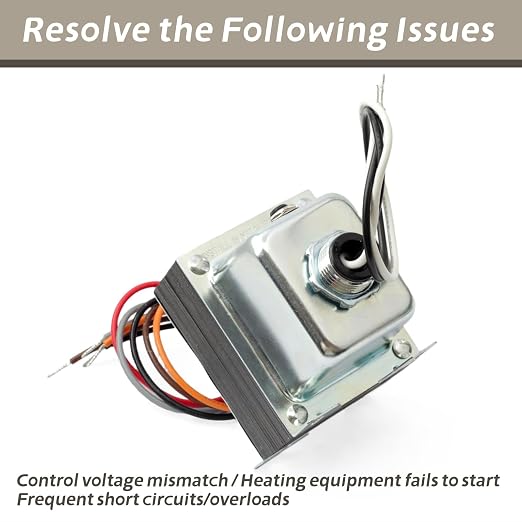 TR50VA008 Step-Down Transformer with Circuit Breaker Compatible with HVAC Systems 50VA 480/277/240/208VAC to 120VAC, Foot and Dual Threaded Hub Mount