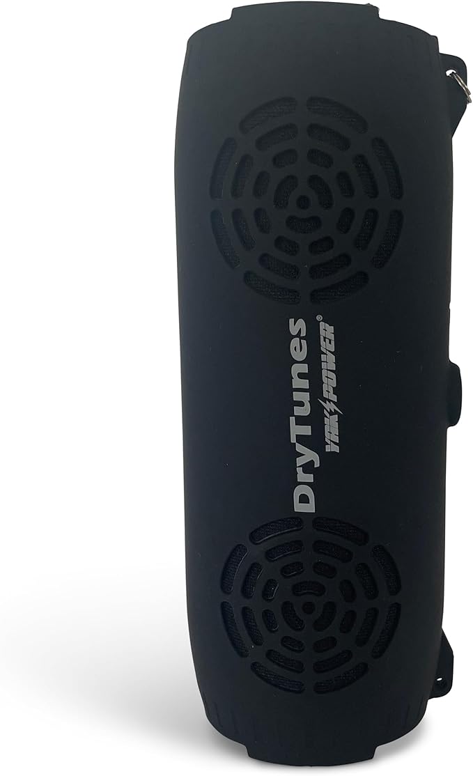 Yak-Power Drytunes Water-Resistant Portable Bluetooth Speaker | IP66 | Party Button Music Sharing | Kayaks | Boats | E-Bikes | Outdoor | Black