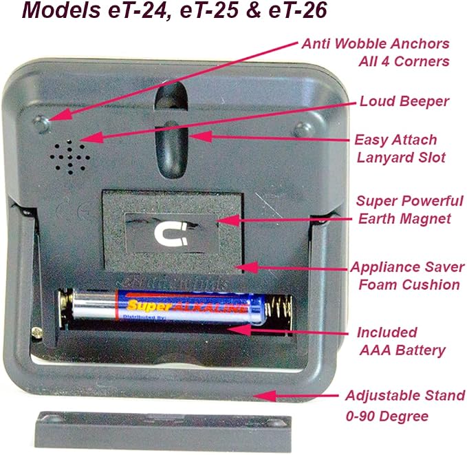 eTradewinds Elegant Digital Kitchen Timers 2 Pack Bundle Featuring Stainless Steel Models eT-23 and Model eT-25, Auto Shutoff Auto Memory
