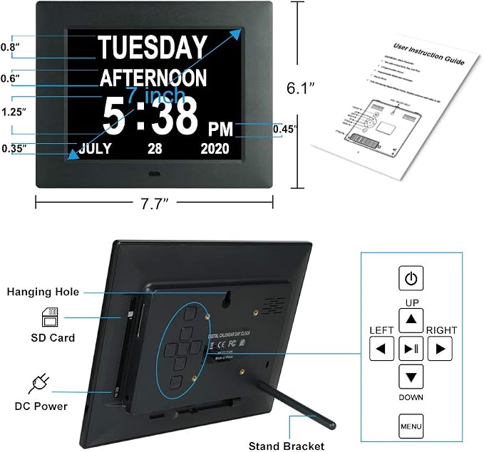 Jaihonda Extra Large Digital Calendar Dementia Clock for Seniors with Day and Date Time for Elderly Impaired Vision Memory Loss Clcoks