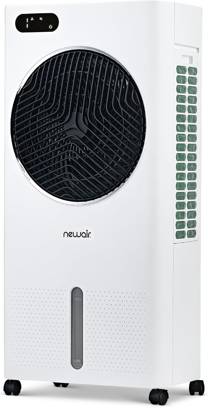 Newair Evaporative Air Cooler | AC Portable Air Conditioner Alternative with 1,600 CFM Airflow | Room Cooling Fan for Bedroom, Garage & Indoor Use | White