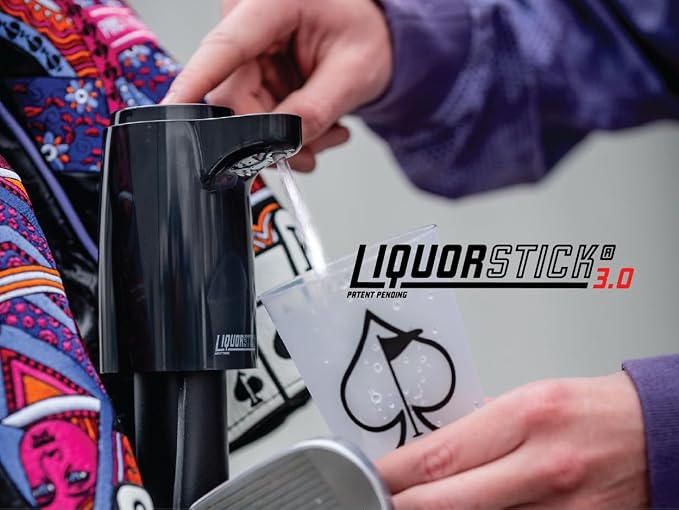 Pins & Aces Golf LiquorStick 3.0 - Electric Drink Dispenser, Rechargeable, Stainless Steel - Holds Up to 750ml - Keep Your Drink Cold Liquor Stick Fits in Every Golf Bag. New & Improved Design!
