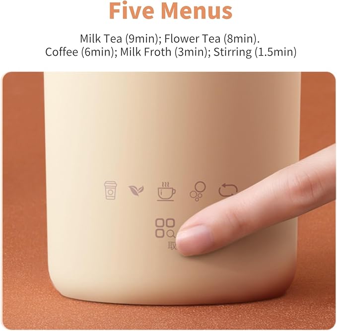 Electric Travel Kettle, Stainless Steel Portable Tea Coffee Maker with Magnetic Stirrer, Fast Boil & Temperature Control, for Home Office Travel (US Plug 110V)