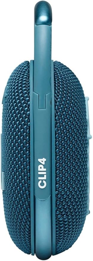 JBL Clip 4: Portable Speaker with Bluetooth, Built-in Battery, Waterproof and Dustproof Feature - Blue New (Renewed)