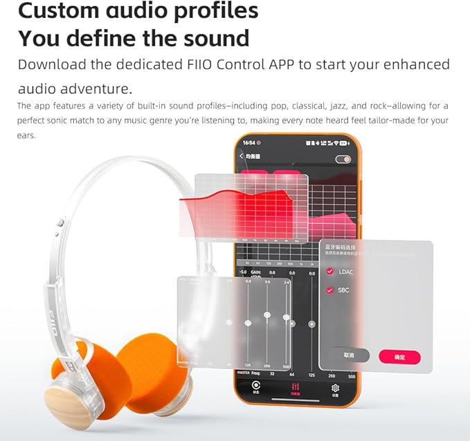 FiiO EH11 Retro On-Ear Bluetooth Headphones, LDAC Hi-Res Wireless, Lightweight 92g, 30H Playtime, Dual Device Connection, App EQ & Gaming Mode, Built-in Mic, Cyan
