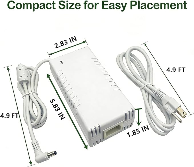 uacc-adapter-ac-210w 54v Power Supply Adapter 210W Compatible with Ubiquiti Ultra (USW-Ultra-210W), USW-Pro-Max-16-PoE (180W) Pro Max 16 PoE, and Flex 2.5G PoE (USW-Flex-2.5G-8-PoE) Models
