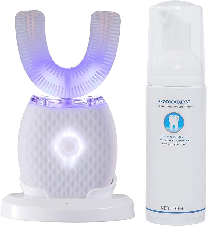Ultrasonic Toothbrush for Adults Automatic Electric Toothbrush Portable Washable Soft Bristles 30s Automatic Timer Wireless Charging Dual-Use for Travel & Home