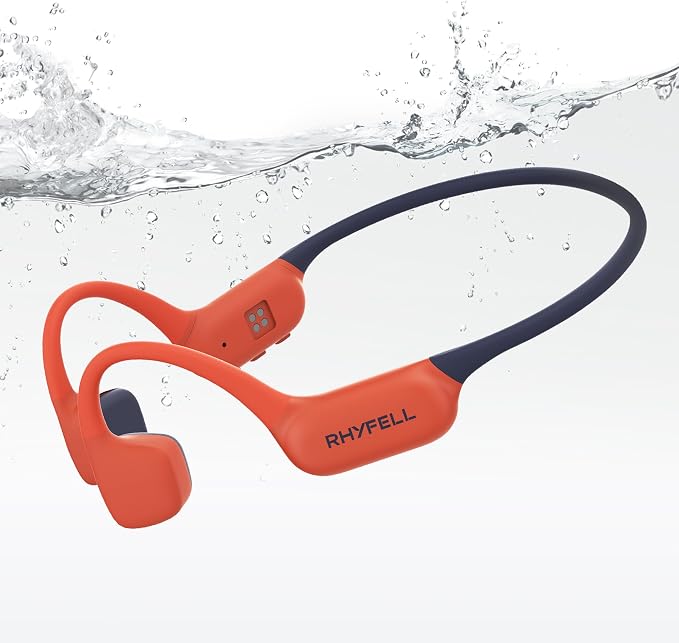 Swimming Headphones, IP68 Waterproof Bone Conduction Headphones, MP3 Mode 32GB Memory, 10H Playtime, Bluetooth 6.0, Open Ear Underwater Headphones for Women, Swimming, Yoga, Aerobics