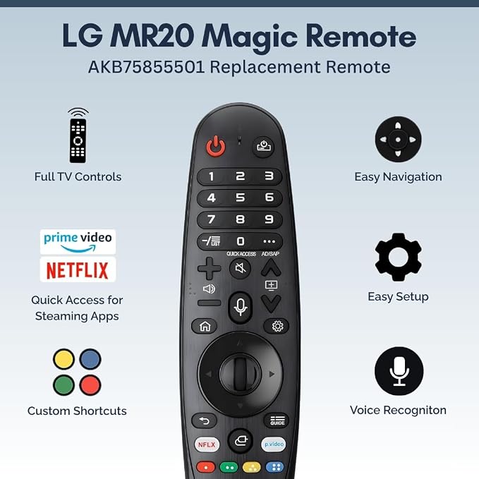 2 Pack AKB75855501 LG Magic Remote Control Replacement - Easy Setup, Voice Control, Shortcut Keys - Works with LG OLED, NanoCell, UHD, ThinQ & WebOS TV MR20GA MR21GA MR22GN MR23GN MR24GN