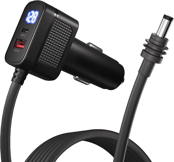 Starlink Mini Car Adapter 10FT/3M with 100W Dual Ports and Voltmeter | Waterproof DC Plug, Starlink Mini Accessories Charging While Powering Mini Starlink