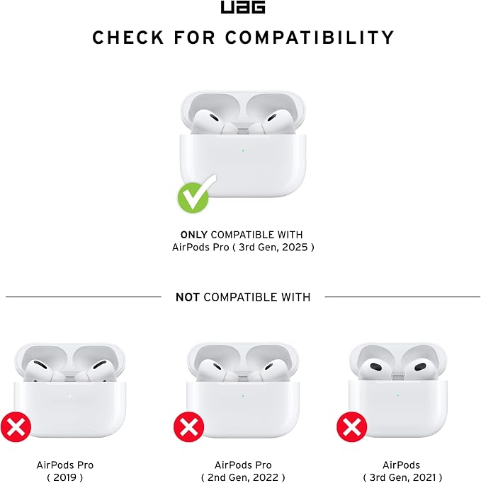 URBAN ARMOR GEAR UAG Designed for AirPods Pro 3rd Gen Case, Translucent Rugged Military Grade Drop Proof Protective Cover with Detachable Carabiner Clip & Secure Lip Closure, Scout Coyote Translucent