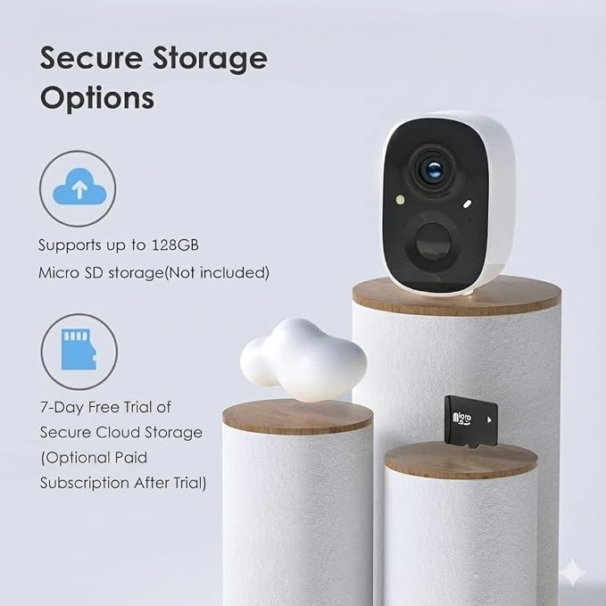 GMK Security Cameras Wireless Outdoor, 2K Battery Powered Cameras for Home Security, Color Night Vision, Motion Detection, 2-Way Talk, IP65 Waterproof, Remote Access, Cloud/SD Storage 2-Pack