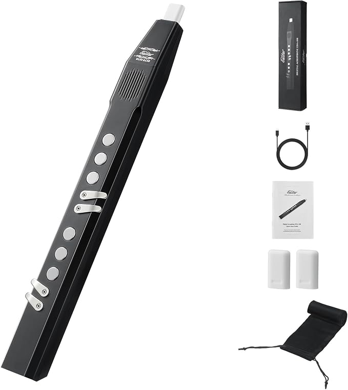 Eastar Digital Woodwind Electric Saxophone for Beginners, 27 Tones, Silent Practice, Hi-Fi Speaker, Adjustable Airflow, Reverb Effect, Rechargeable Battery, MIDI, BT Support, EDA-100