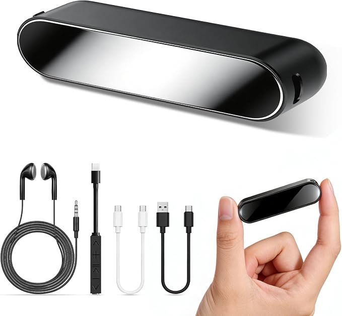 128G Magnetic Voice Activated Recorder,40 Days Continuous Recording Device,5000mAh Audio Recorder with AI-Intelligent Triple Noise Reduction,Voice Recorder with Playback for Work Lectures Meeting