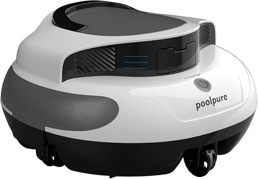 PoolPure Aquaguard SE II Cordless Robotic Pool Cleaner with 5000mAh Large Battery, 120-Min Operating Time, Adjustable Path Options for Above-Ground Pools