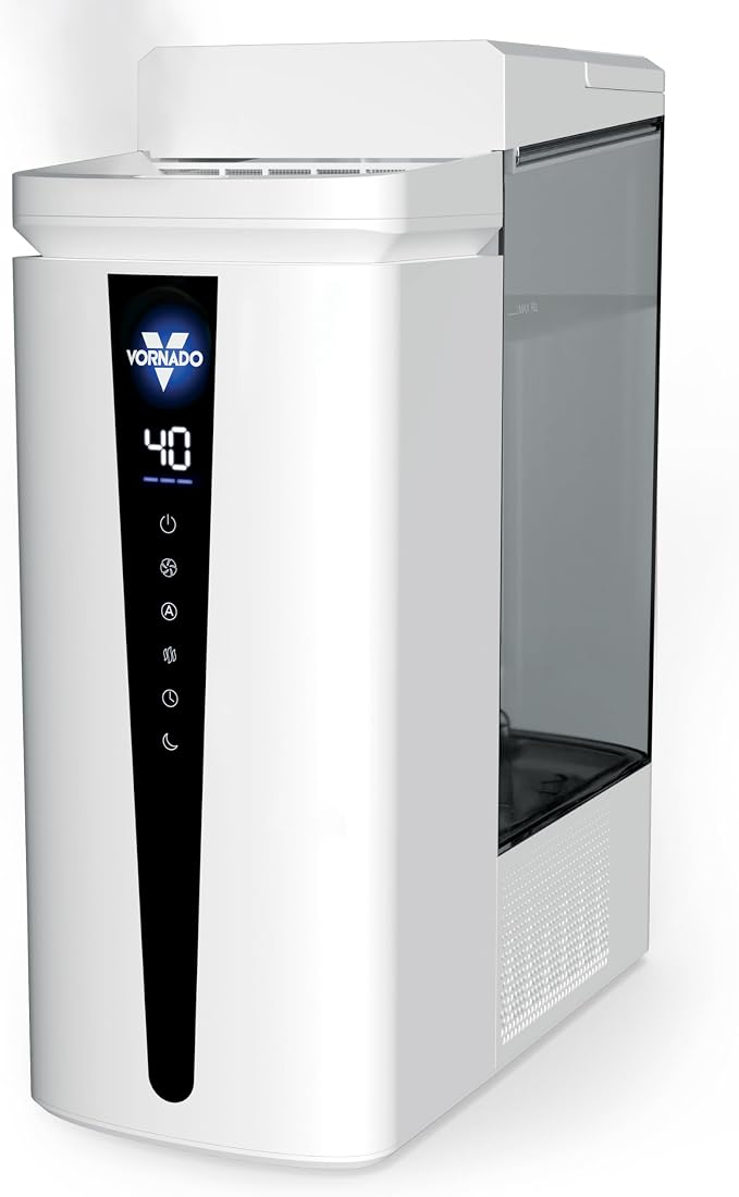 Vornado MISTIC 6 Whole Room Ultrasonic Humidifier, Top-Fill, Aromatherapy, 1.5-Gallon Tank, 3-Gallon Output, Warm or Cool Mist Humidifier, Automatic Humidity Control, Included Scent Pads