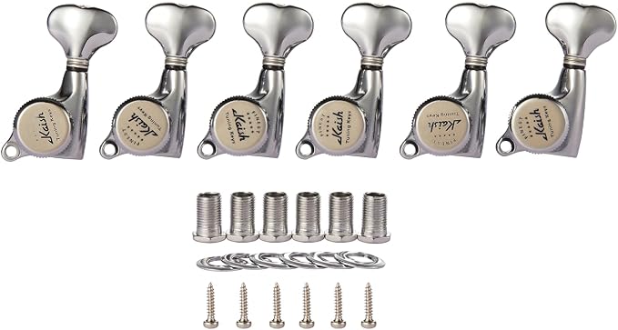 KAISH 18:1 Gear Ratio Guitar Locking Tuners Machine Heads Guitar Locking Tuning Keys Pegs for Strat/Tele/LP/SG most Electric or Acoustic Guitars Chrome