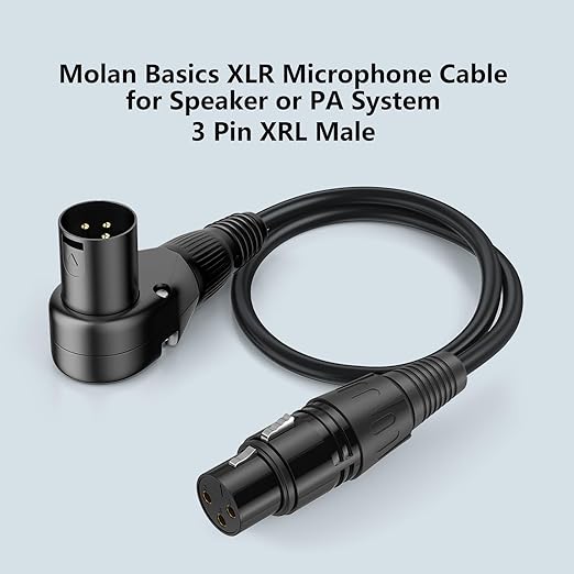 Right-Angle XLR Male to Straight XLR Female Microphone Cable 2-Pack, Adjustable 90 Degree Pro Balanced Shielded 3 Pin DMX Patch Cord for Studio Audio&DJ Stage Live Recording(C, 25Feet)