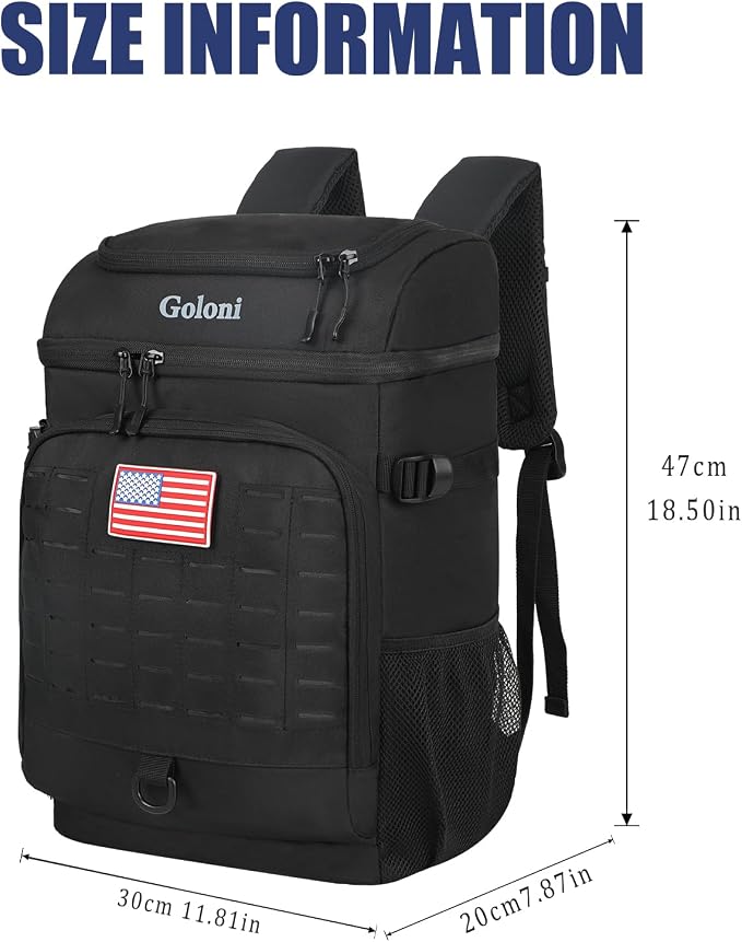 Cooler Backpack, 30 Can Backpack Cooler 4-Sided Cold Retention Technology, Lightweight & Hands-Free for Beach, Camping