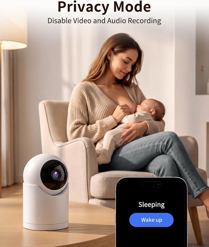 𝟐𝐊 Indoor Cameras for Home Security, Auto tracking,5G & 2.4G WiFi Security Camera for Baby Pet Dog Cat Nanny,AI Voice Output,Instant Alert,Night Vision,24/7 Local Recording, IP65, Work with Alexa,2P
