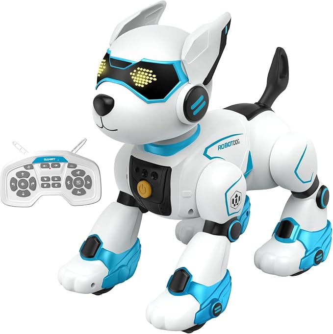PeachLeaf Smart Robots Dog Toy for Kids, Programmable Interactive RC Robotic Pets with Voice Control and Touch Sensory, Imitates Animals Music Dancing, Present for Kids Boys and Girls