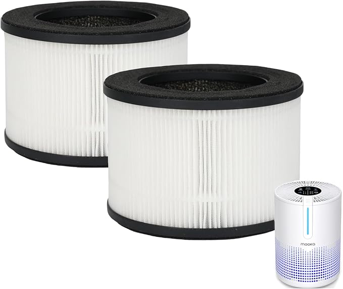 MOOKA M01 Air Purifiers for Bedroom Home 430 Sq.Ft with Extra 2 Filters, H13 HEPA Filter Small Portable Air Purifier with USB Cable Fragrance Sponge for Smokers Pollen Pets Dust Odors