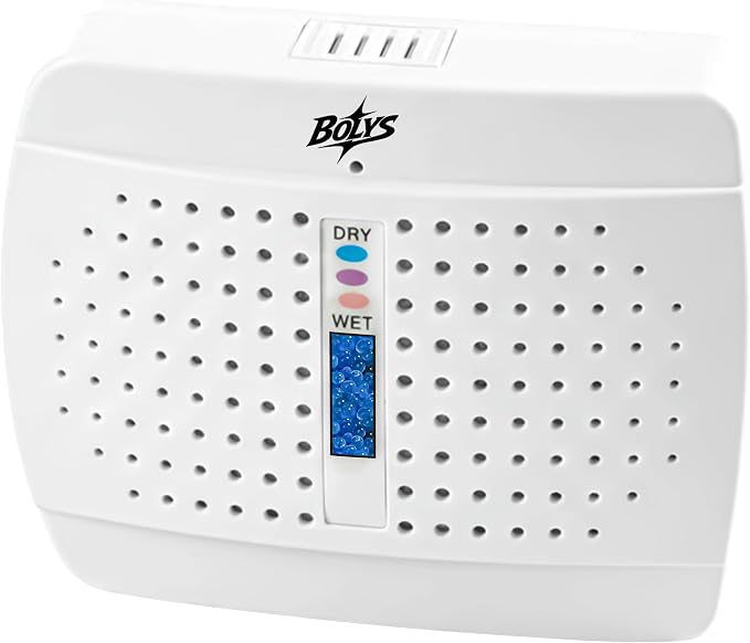 Mini Dehumidifier for Small Spaces – Rechargeable Silica Gel Dehumidifier – Reusable Moisture Absorber for Closet, Wardrobe, Drawer, Car, RV & Storage – Cordless Use After Charging