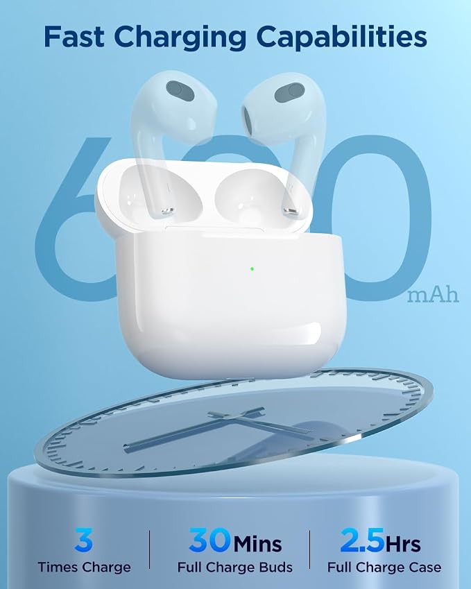 Wireless Charging Case Compatible with AirPods 3rd Generation, AirPod 3rd Gen Charger Cases Replacement with Bluetooth Pairing Sync Button (Not Pro 3)