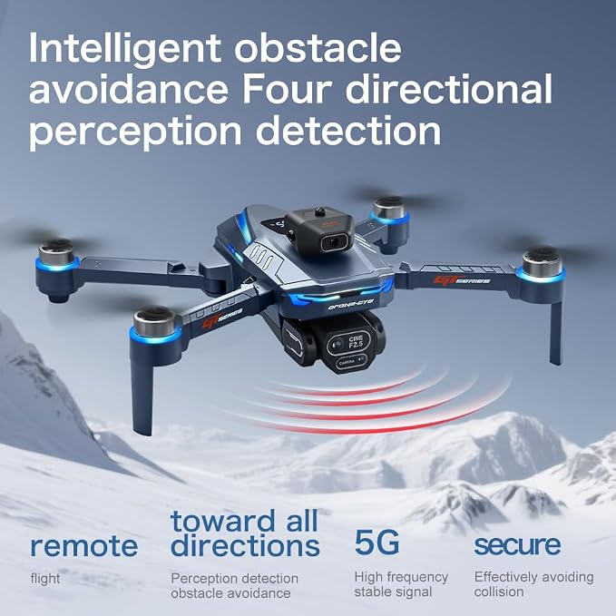 FPV Drone with HD Camera for Adults, RC Drones with 5 Inch LCD Screen on Controller, Brushless Motor, Follow Me, Auto Return, Waypoint Fly, Foldable RC Quadcopter with SD Card & 2 Batteries & Portable Carrying Case, Under 250g Indoor Outdoor Aerial Pho...